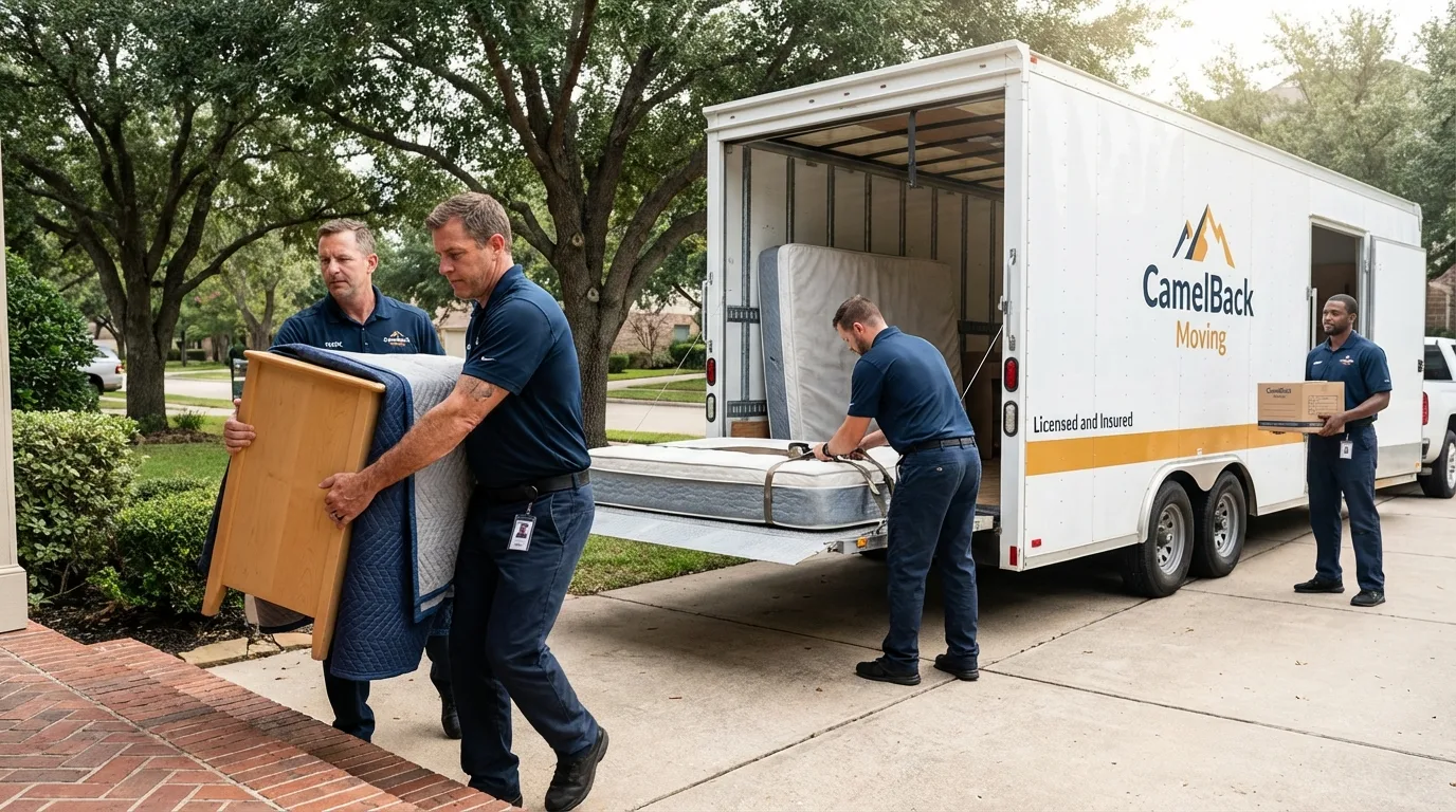 Crew loading residential truck for cross-state move from Granville, MA